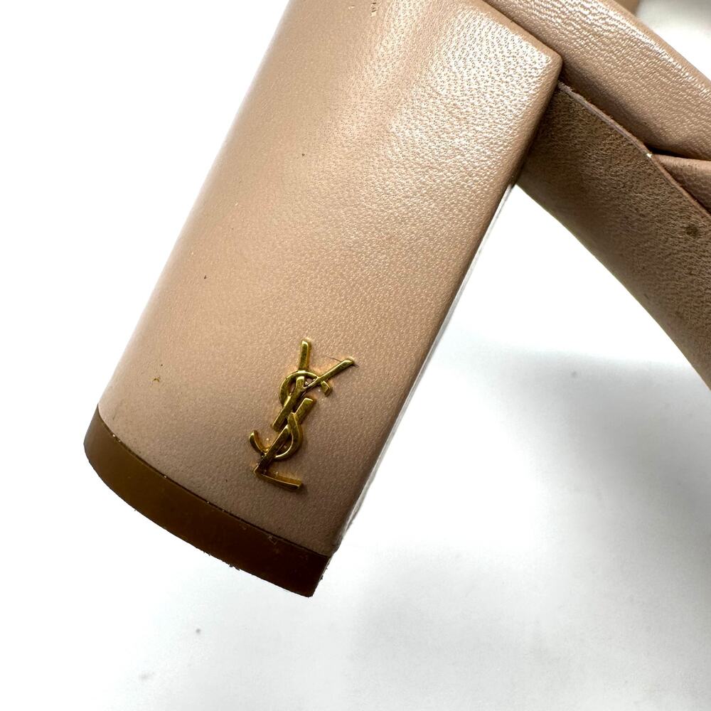 Saint Laurent Loulou Crisscross Leather Mules in Nude Beige – Size 38 | 8 - Picture 5 of 14